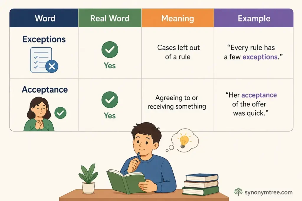 Acceptions Vs Exceptions At A Glance