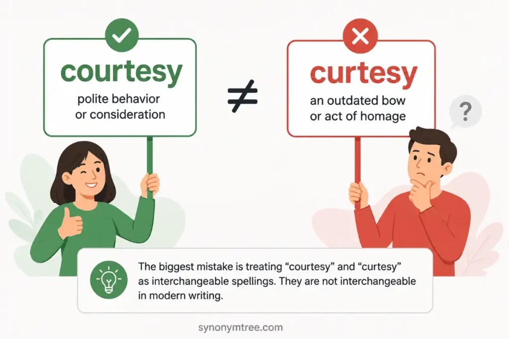 Common Mistakes People Make With “Courtesy” vs. “Curtesy”
