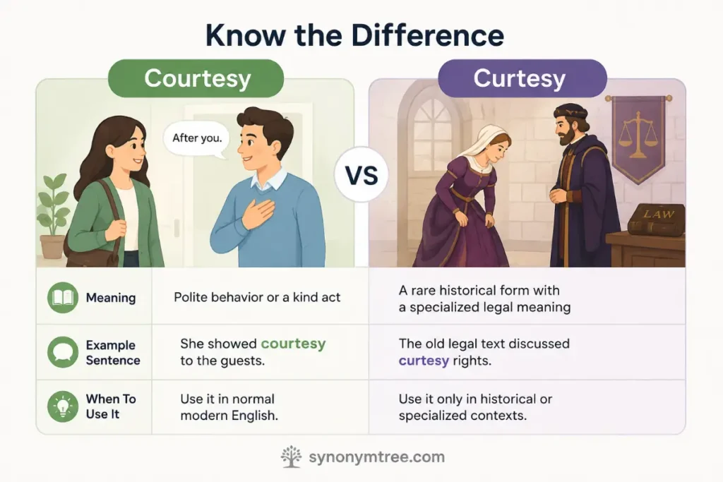 Comparison Table With Courtesy Vs Curtesy