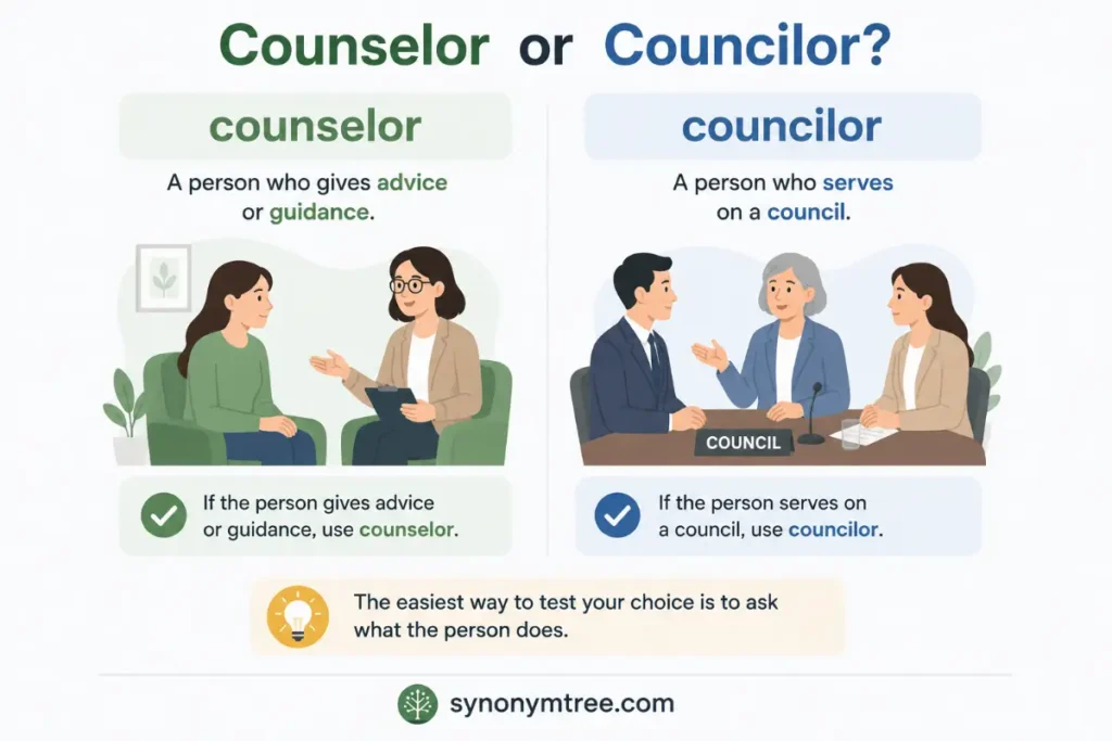 Counselor Vs Councilor In A Sentence