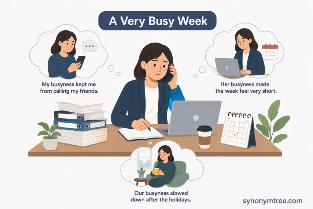 Easy Real Life Sentences You Can Use With Busyness Vs Business