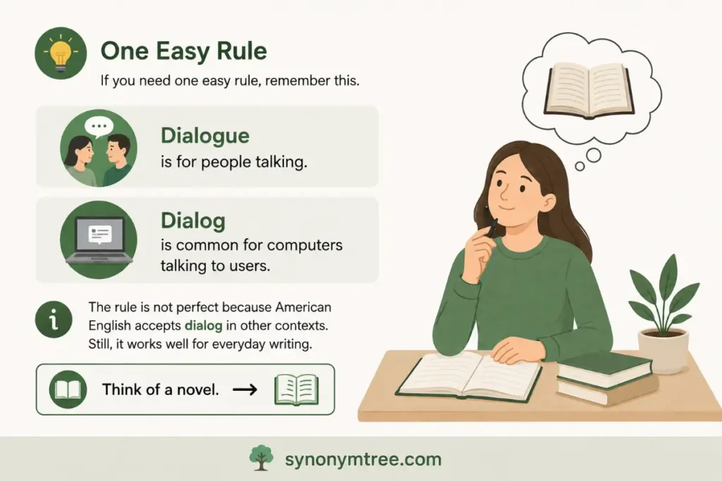 A Simple Memory Trick To Remember Dialog Vs Dialogue