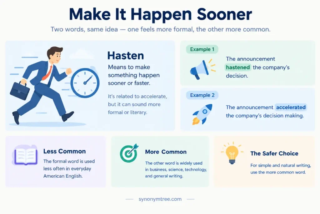 Accelerate vs Hasten What's the Difference?