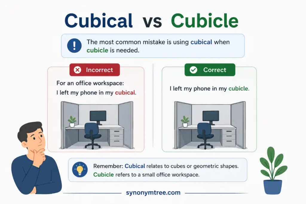 Common Mistakes People Make about Cubical vs Cubicle