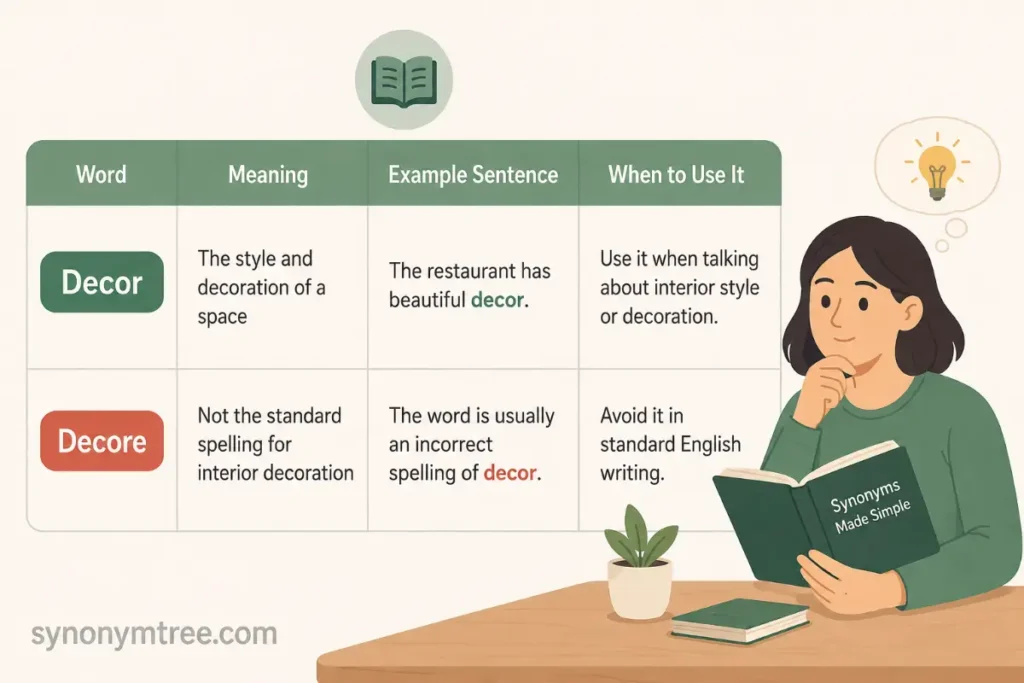 Comparing The Two Spellings Decore Or Decor