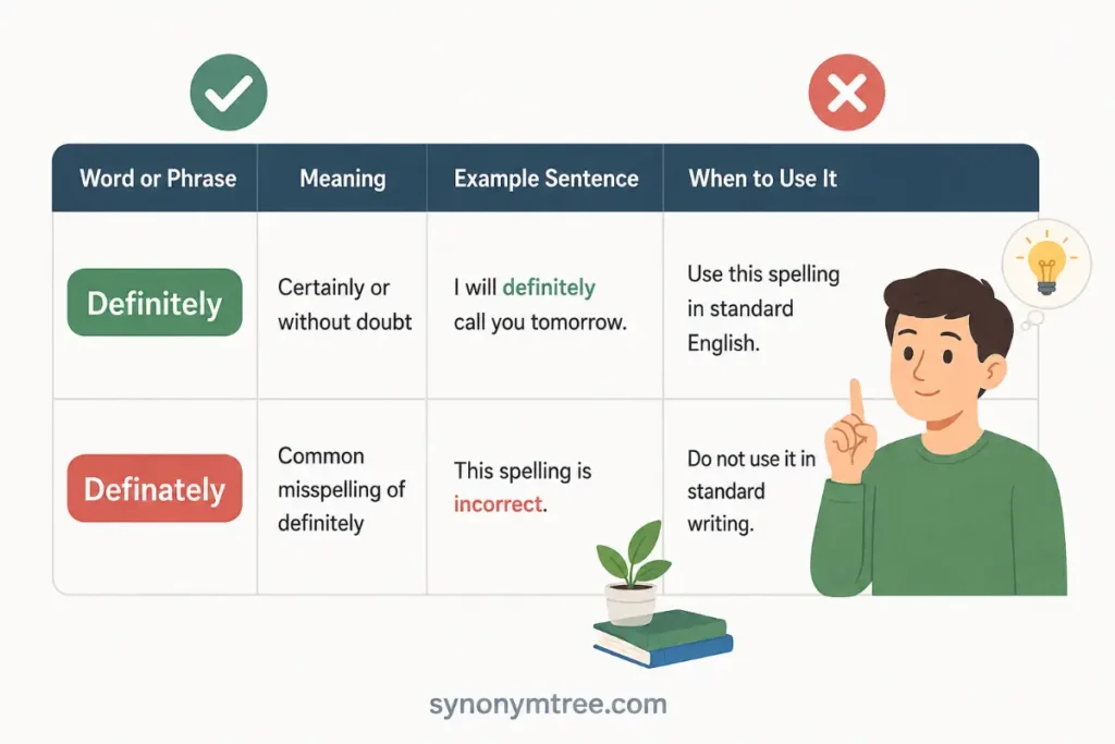 Comparing The Two Spellings for Definately Or Definitely