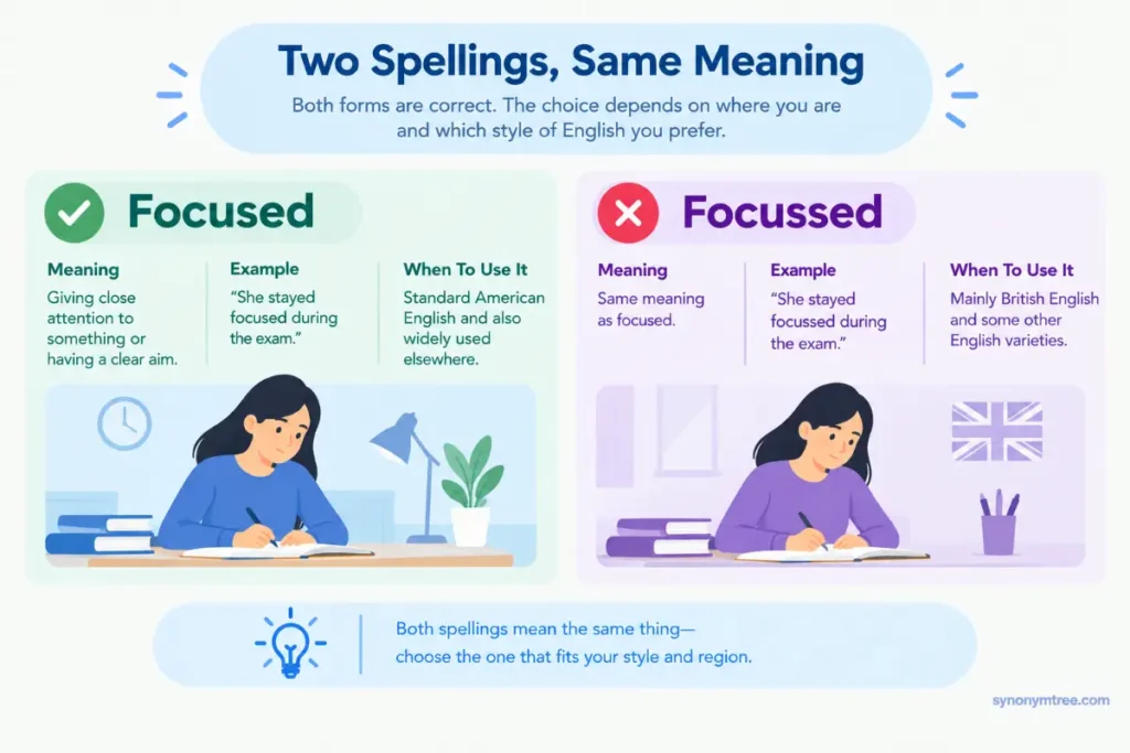 Comparison Of Focused Or Focussed