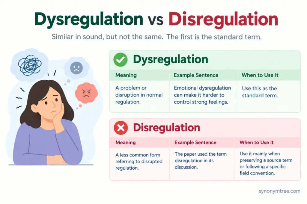 Comparison Table Dysregulation Vs Disregulation