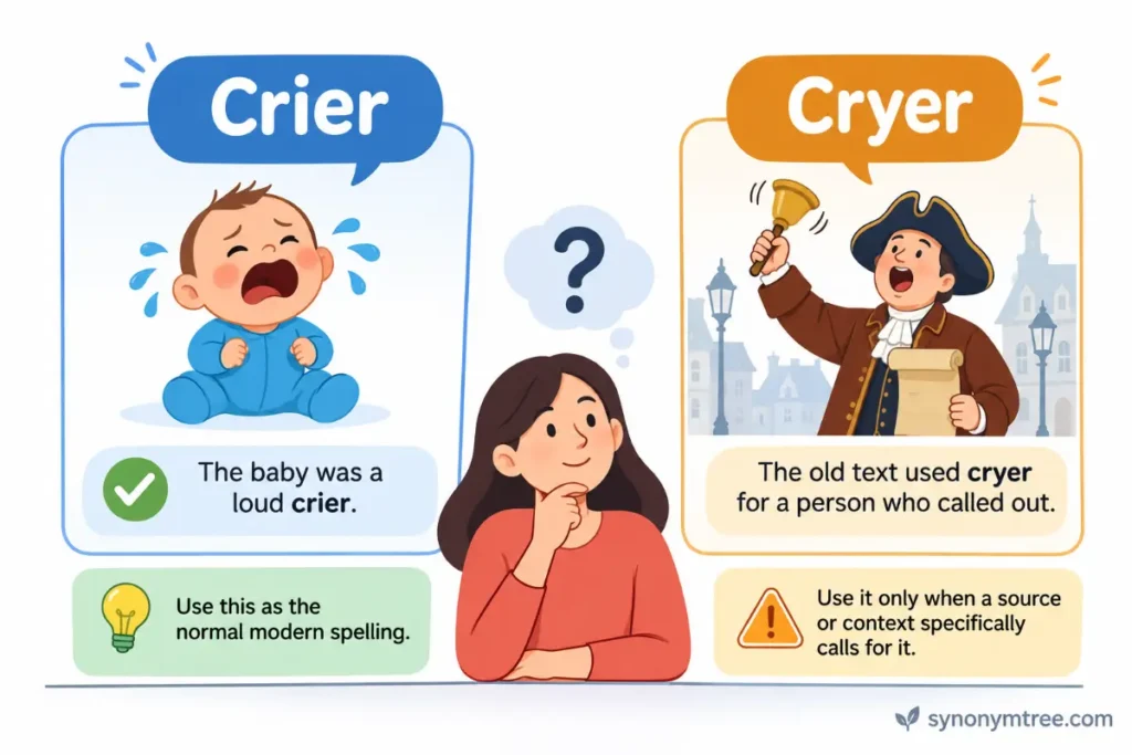 Comparison Table for Cryer vs Crier