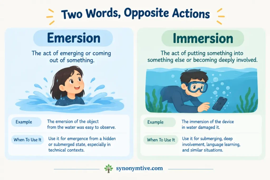Comparison Table Of Emersion vs Immersion