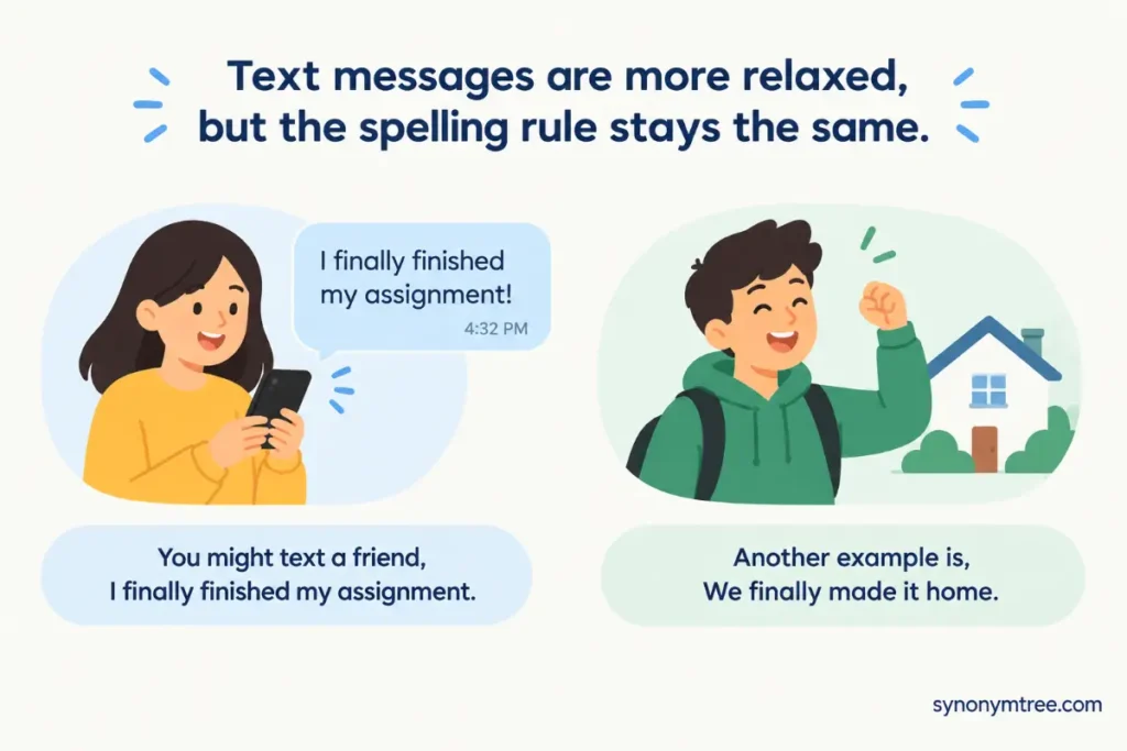 Finaly Or Finally In Text Messages