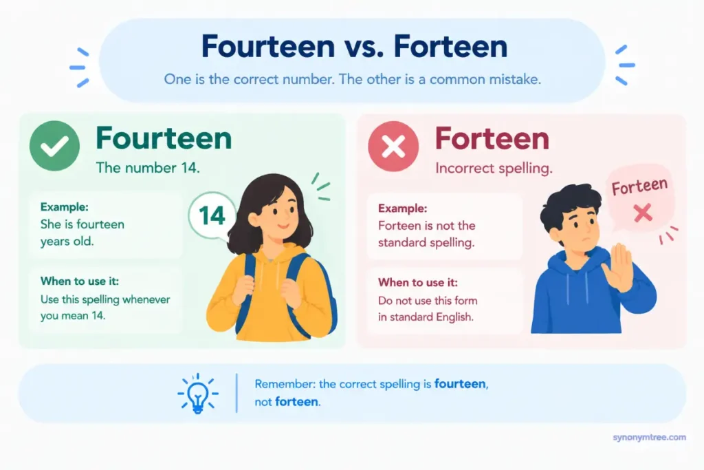 Fourteen Vs Forteen Compared