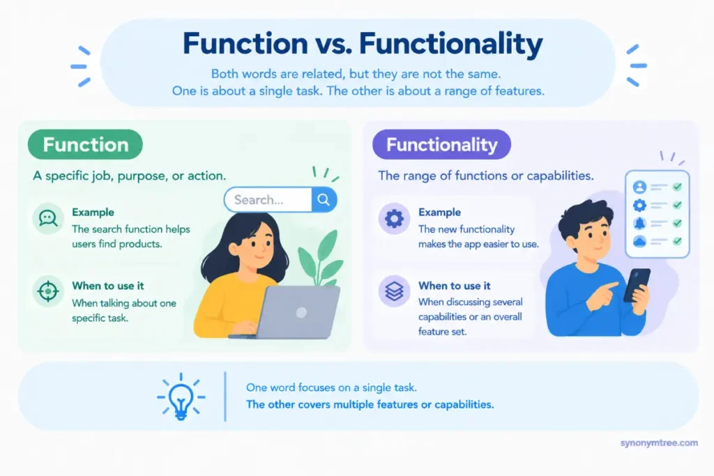 Function vs Functionality at a Glance