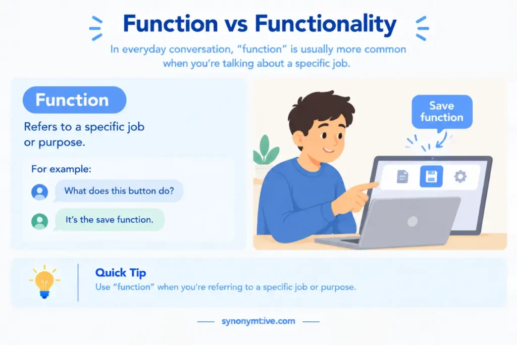 Function vs Functionality in Everyday English
