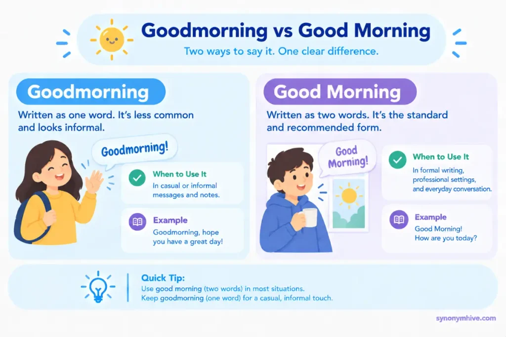 Goodmorning or Good Morning Comparison
