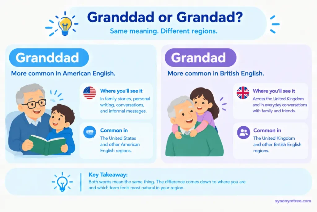 Granddad or Grandad in American and British English