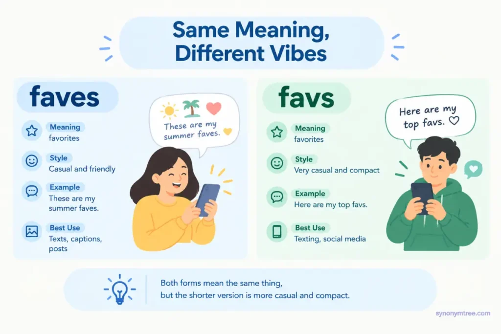 Quick Comparison Of Faves Or Favs