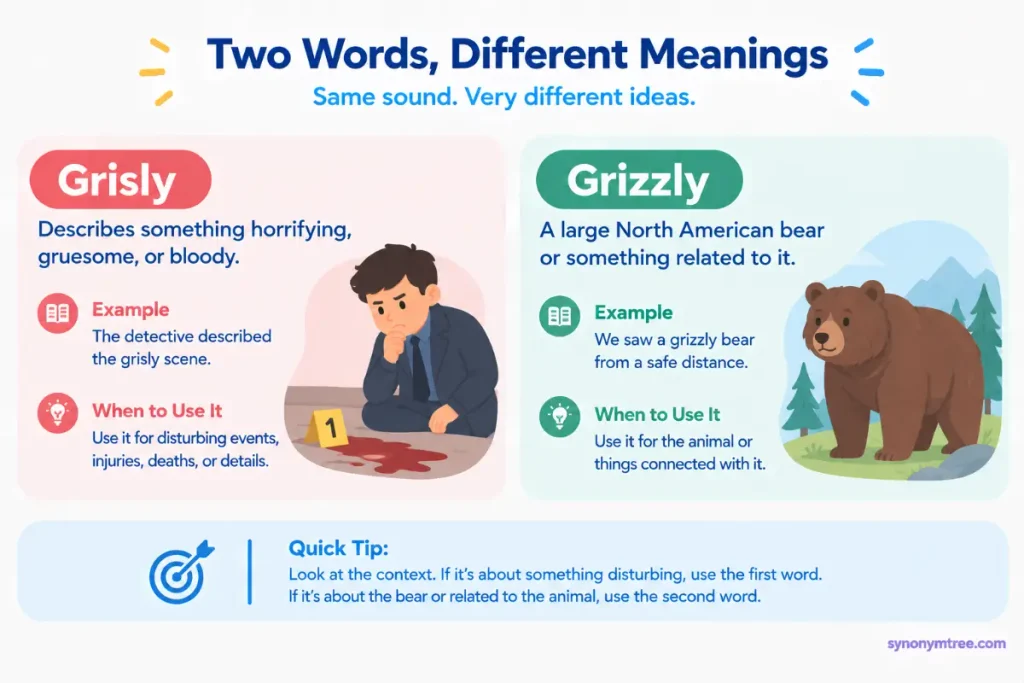 Grisly vs Grizzly at a Glance