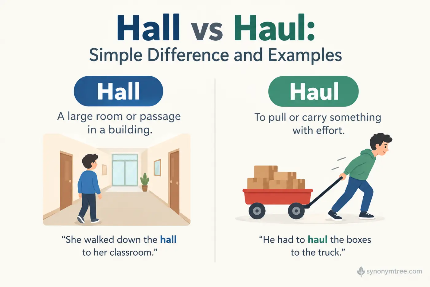 Hall vs Haul: Simple Difference and Examples