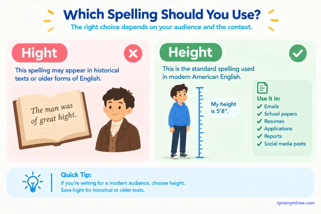 Hight or Height Which Spelling Is Correct